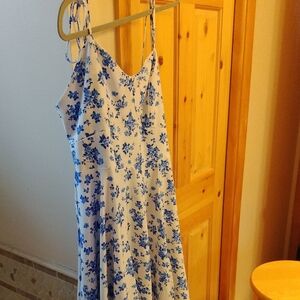 Floral Blue and White Mini Dress